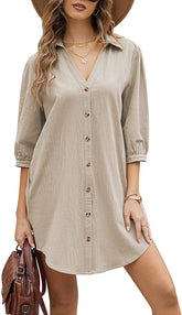 Vestido túnica con botones